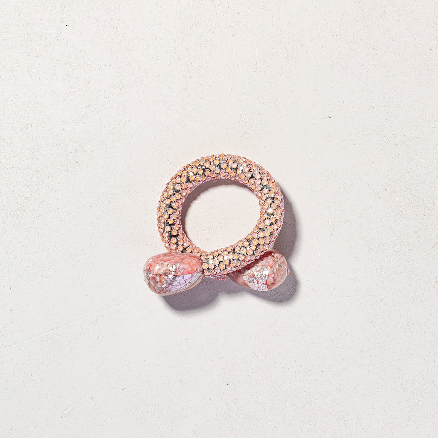 IMAN - Bracciale snake rosa pesca in madreperla