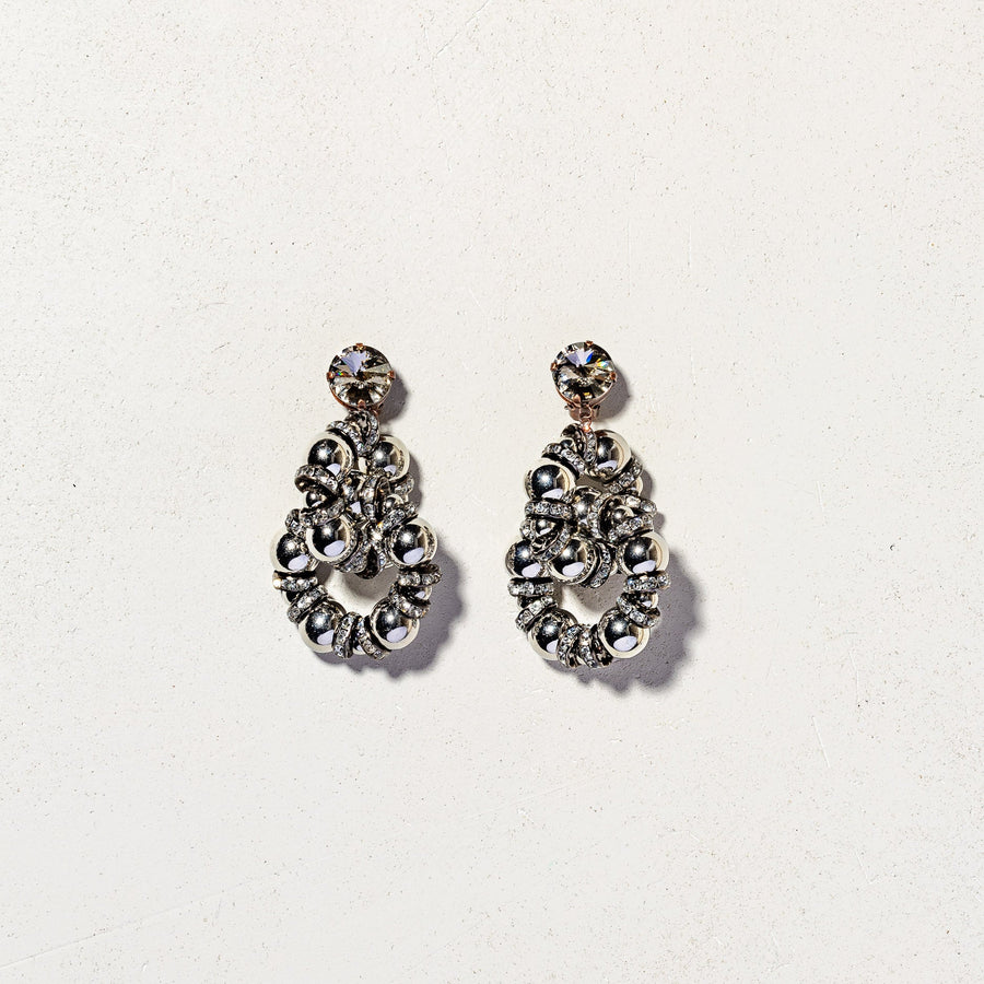 LOVE CHAIN - Orecchini catena gun metal