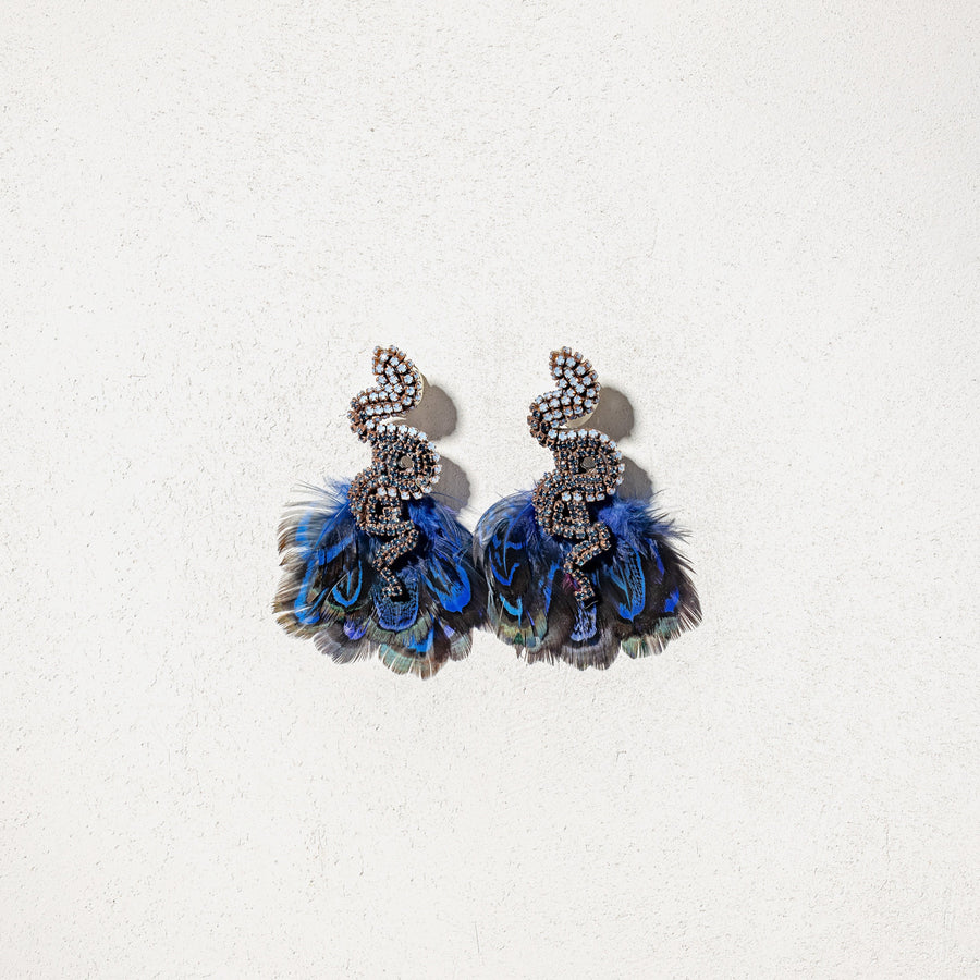 ADA - Blue animalier earrings