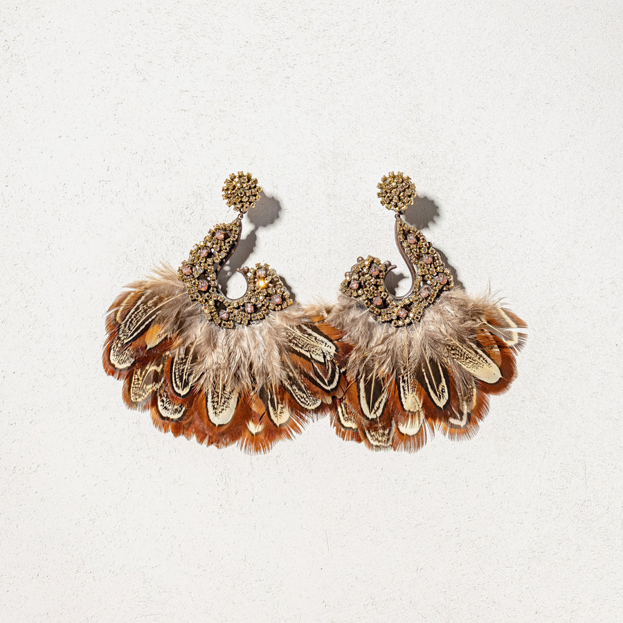 DELIA - Burnt animalier earrings