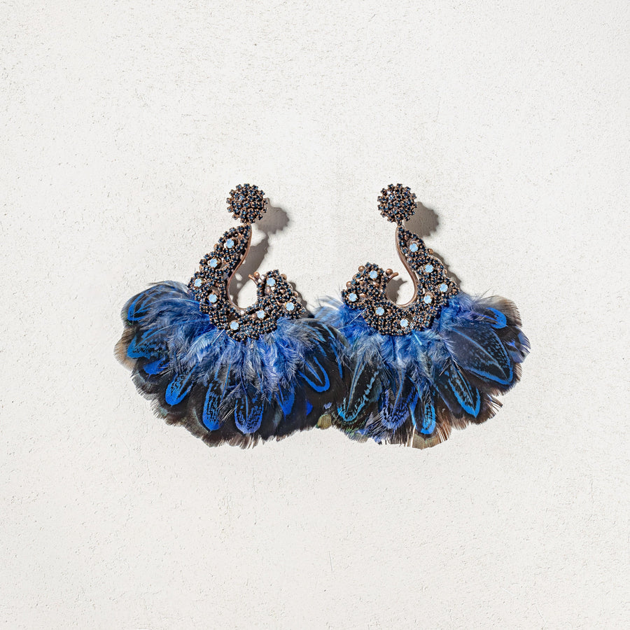 DELIA - Blue animalier earrings