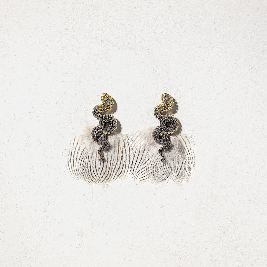 ADA - Gray animalier earrings