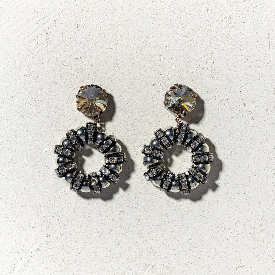 LOVE CHAIN - Orecchini catena gun metal