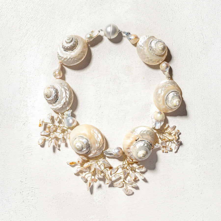 LOVE MARINE- Collana in perle di fiume e conchiglie