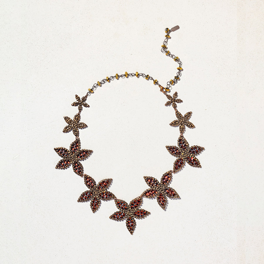 MAREA - Collana girocollo topazio e vino in pietre Swarovski