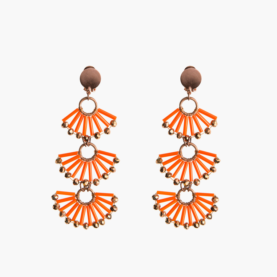 PIVA - Orange drop earrings in vintage pivette