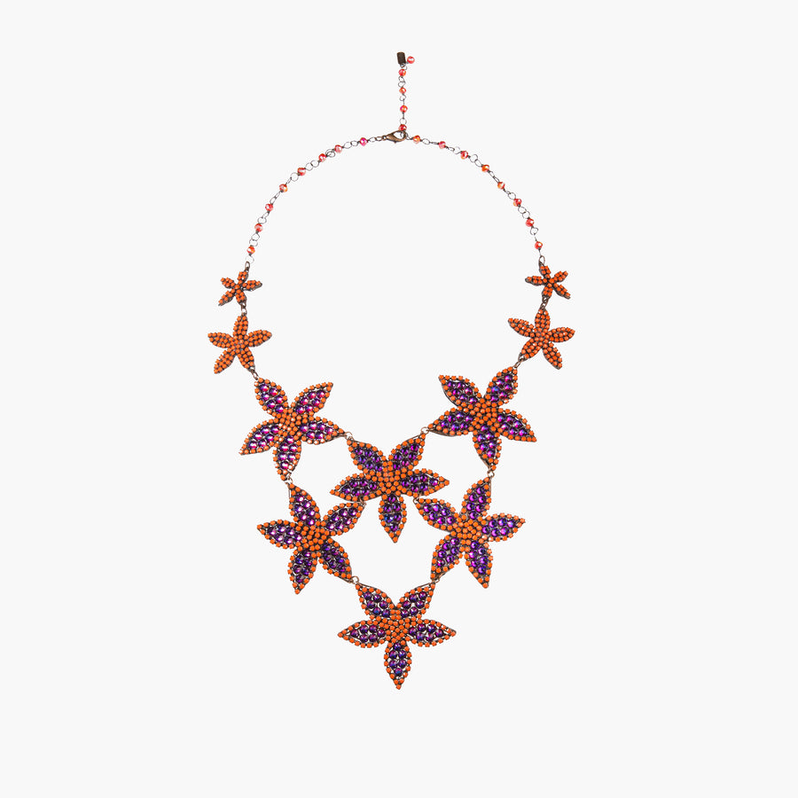 MAREA - Coral necklace in Swarovski stones