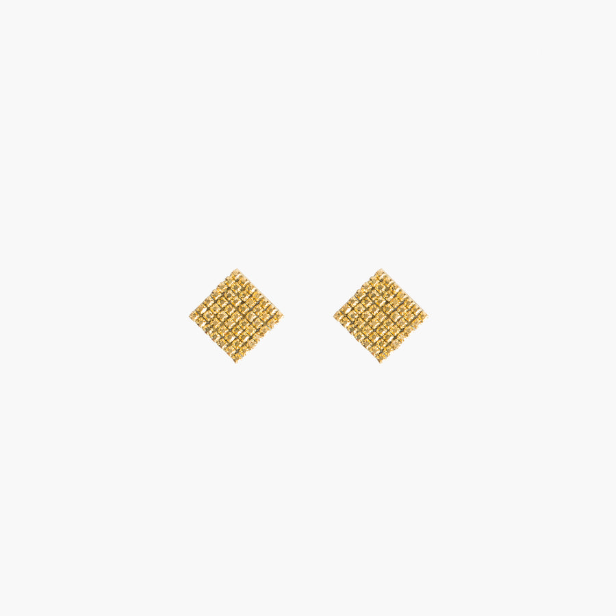 ARCA - Small gold rhombus earrings