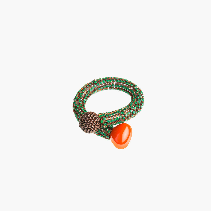 IMAN - Green crystal snake bracelet