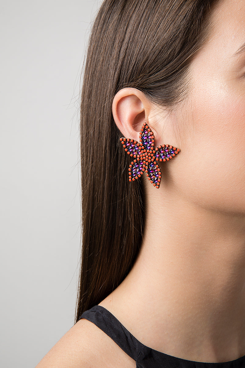 MAREA - Coral earrings in Swarovski crystal