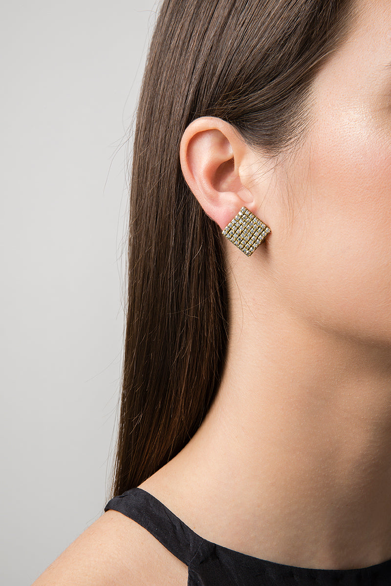 ARCA - Small gray rhombus earrings