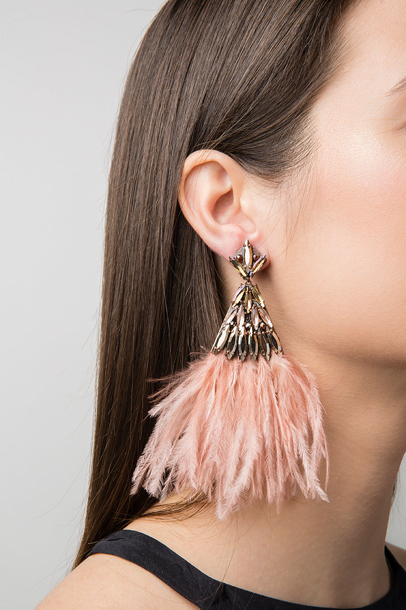 IRIS - Vintage rose crystal earrings