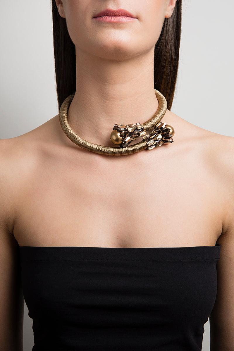 ARIEL - Vintage rose snake necklace